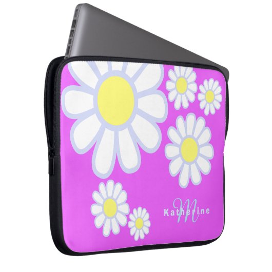 Daisy Simple Monogram Violet Laptopschutzhülle (Vorne Rechts)