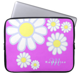 Daisy Simple Monogram Violet Laptopschutzhülle