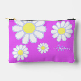 Daisy Simple Monogram Violet Zubehörtasche