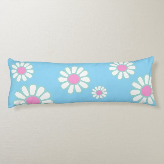 Daisy Simple Orange Blue Seitenschläferkissen (Rückseite)