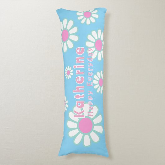 Daisy Simple Orange Blue Seitenschläferkissen (Vorderseite Vertikal)