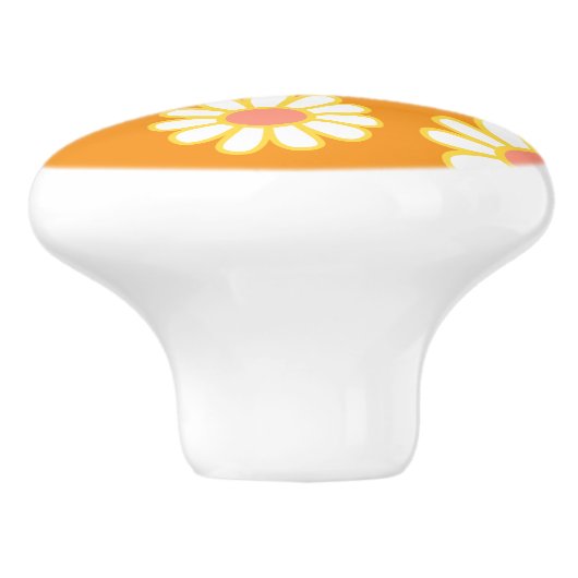 Daisy Simple Orange Keramikknauf (Seitenansicht)