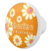 Daisy Simple Orange Keramikknauf (Rechts)