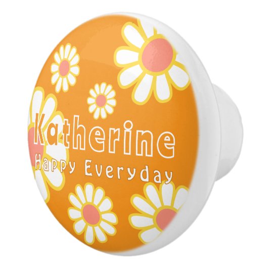 Daisy Simple Orange Keramikknauf (Rechts)