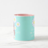 Daisy Simple Pastel Aqua Foto Baby Tasse (Zentrum)