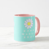 Daisy Simple Pastel Aqua Foto Baby Tasse (VorderseiteRechts)
