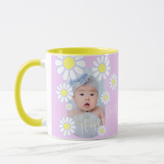 Daisy Simple Pastel Pink Foto Baby Tasse (Links)