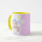 Daisy Simple Pastel Pink Foto Baby Tasse (Vorderseite Links)