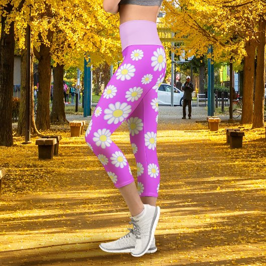 Daisy Simple Violet Capri Leggings