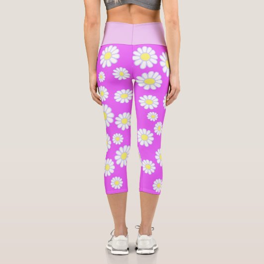 Daisy Simple Violet Capri Leggings (Rückseite)
