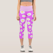 Daisy Simple Violet Capri Leggings (Vorderseite)