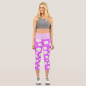 Daisy Simple Violet Capri Leggings (Vorderseite)