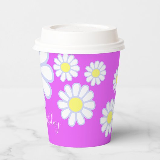 Daisy Simple Violet Pappbecher (Links)