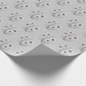 Daisy Sketch auf Grau Geschenkpapier (Ecke)