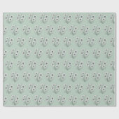 Daisy Sketch auf Sage Green Geschenkpapier (Flach)