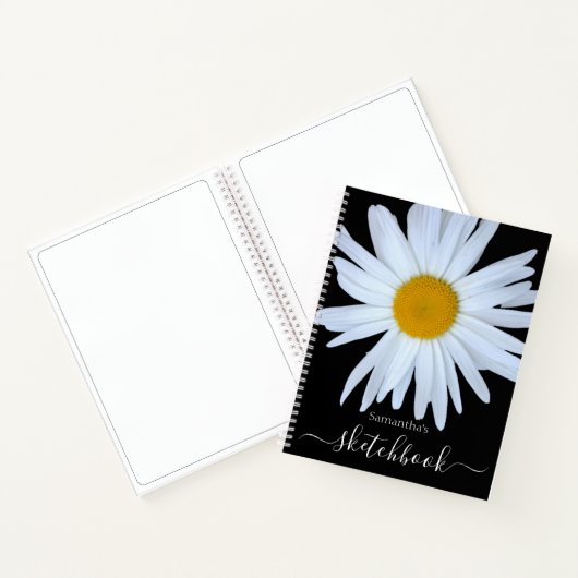 Daisy Sketchbook Schwarz-weißes Script-Notebook Notizblock (Innenseite)