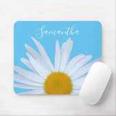 Daisy Sky Blue Elegantes White Script Mousepad (Mit Mouse)