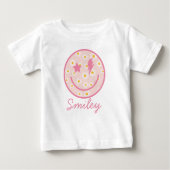 Daisy Smiley Graphic Pastel Pink Baby T-shirt (Vorderseite)