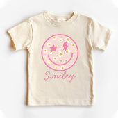 Daisy Smiley Graphic Pastel Pink Baby T-shirt