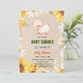 Daisy Sonnenblumendusche Geburtstagseinladung Einladung (Stehend Vorderseite)