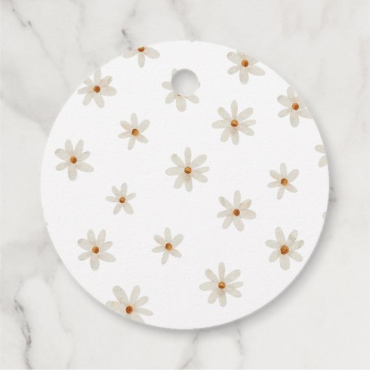 Daisy Spring Baby Shower Geschenkanhänger (Rückseite)