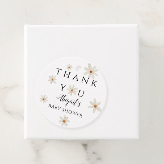Daisy Spring Baby Shower Geschenkanhänger (Beispiel)