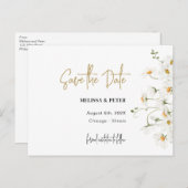 Daisy Spring blüht Save the Date Postkarte (Vorne/Hinten)