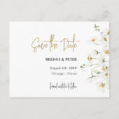 Daisy Spring blüht Save the Date Postkarte (Vorderseite)