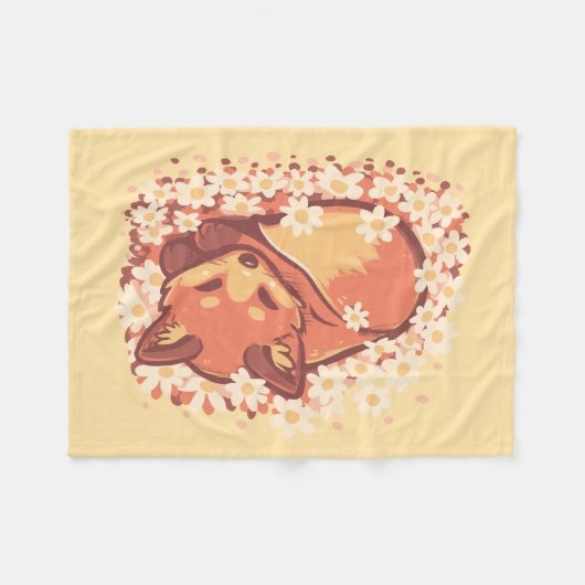 Daisy Spring Fox Fleecedecke (Vorderseite (Horizontal))