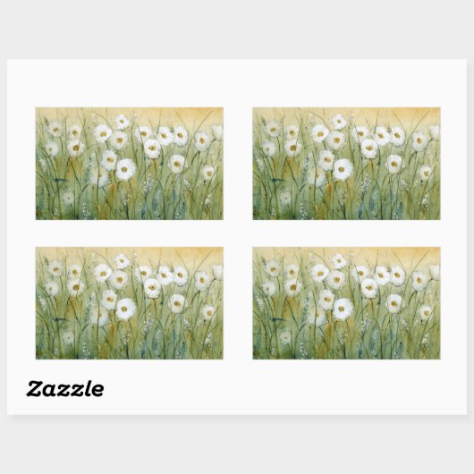 Daisy Spring I Rechteckiger Aufkleber (Blatt)