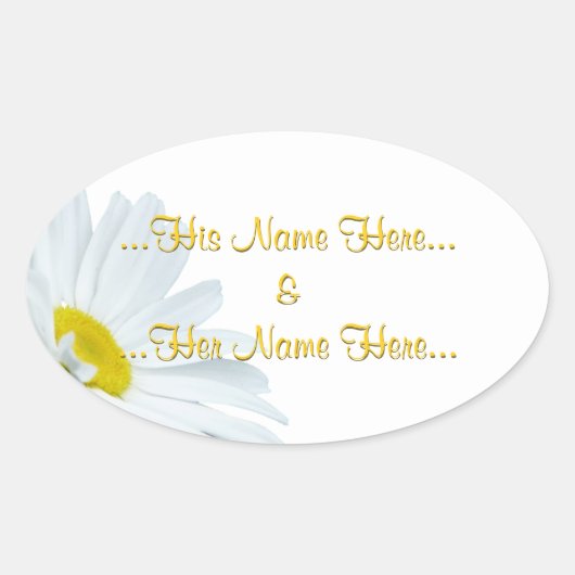 Daisy Stickers Personalisiert White Daisy Stickers (Vorderseite)