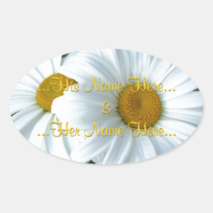 Daisy Stickers Personalisiert White Daisy Stickers