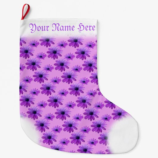 Daisy Stocking Christmas Daisies Stocking Custom Großer Weihnachtsstrumpf (Vorderseite)