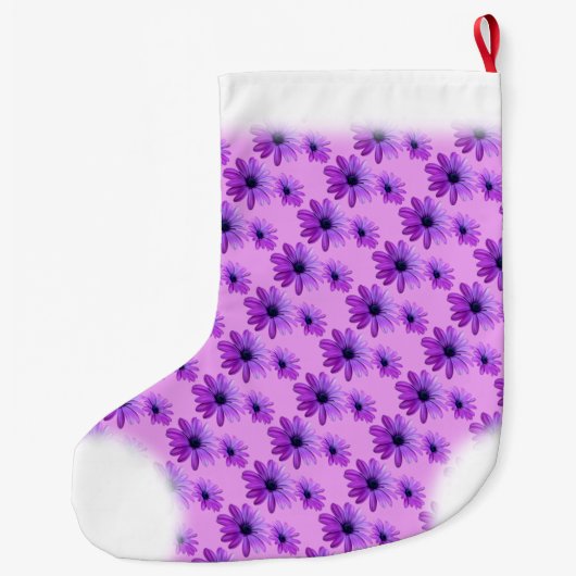 Daisy Stocking Christmas Daisies Stocking Custom Großer Weihnachtsstrumpf (Rückseite)