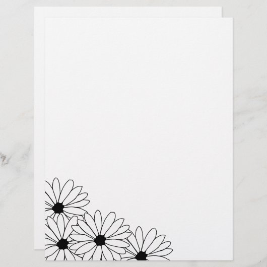 Daisy Storm Muster Gerecycelt Letterhead Paper 5 (Vorne/Hinten)