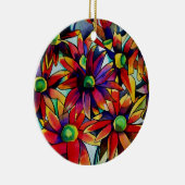 Daisy Straw mehrfarbige Wildblumen Kunst Keramik Ornament (Rechts)