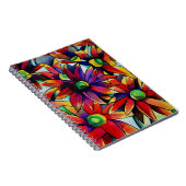 Daisy Straw mehrfarbige Wildblumen Kunst Notizblock (Rechte Seite)