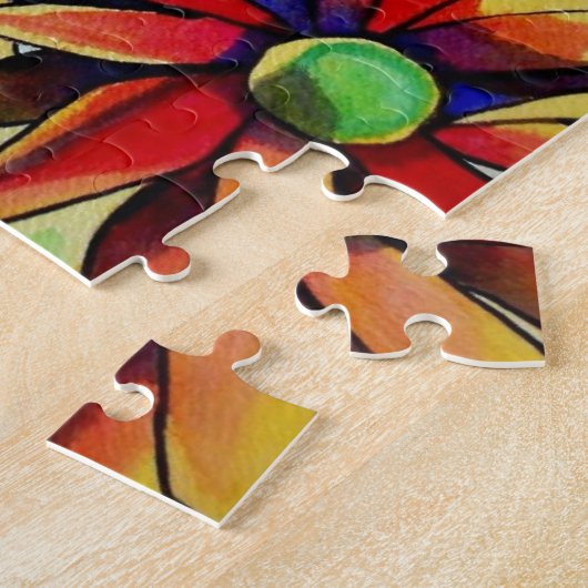 Daisy Straw mehrfarbige Wildblumen Kunst Puzzle (Seite)