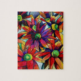 Daisy Straw mehrfarbige Wildblumen Kunst Puzzle