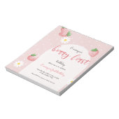 Daisy Strawberry Berry Einladung zum Geburtstag Notizblock (Rotiert)