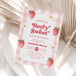 Daisy Strawberry Berry Sweet Baby Girl Shower Einladung
