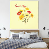 Daisy Sun Flower God is Love Leinwanddruck (Insitu (Schlafzimmer))