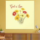 Daisy Sun Flower God is Love Leinwanddruck (Insitu (Wohnzimmer))