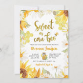 Daisy Sunflower Sweet as can Bee Baby Shower Einladung (Vorderseite)
