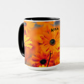 Daisy-Tasse mit Orange-Blume Tasse (Vorderseite Links)