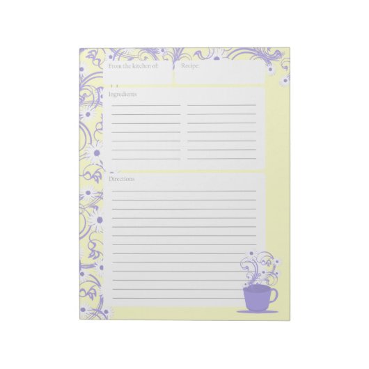 Daisy Tea Party Rezept Pages Notizblock (Rotiert)