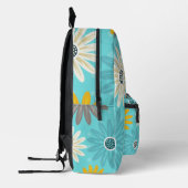 Daisy Teal Flower Pattern Backpack Bedruckter Rucksack (Links)