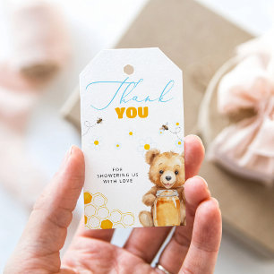 Daisy Teddy Bear Moderne Babyparty Danksagung Geschenkanhänger