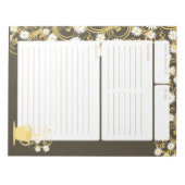 Daisy Tee Party Yellow Floral Rezept Seiten Notizblock (Vorderseite)