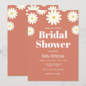 Daisy Terracotta Bridal Dusche Einladung (Vorne/Hinten)